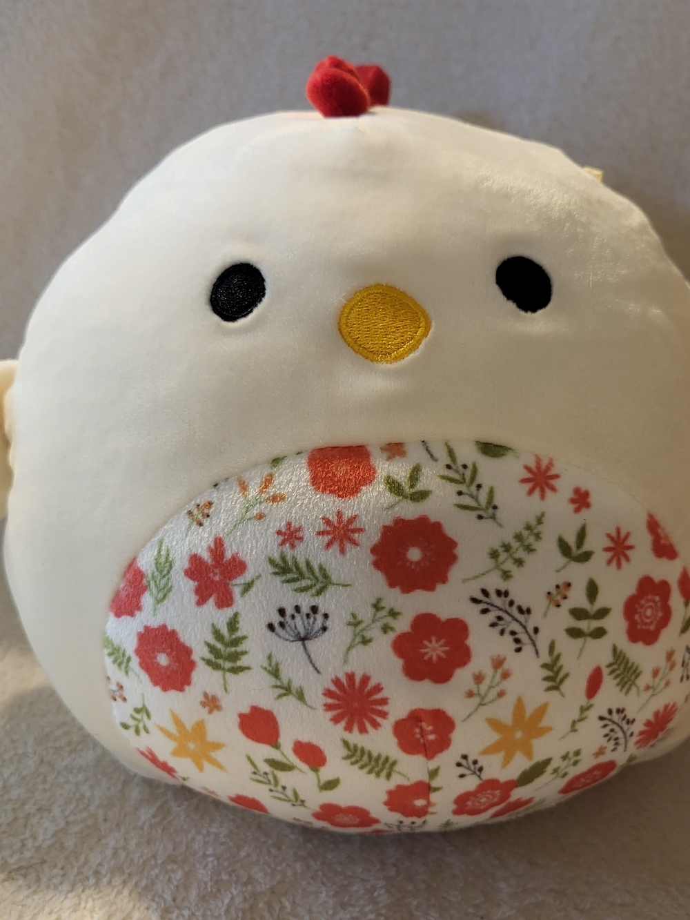 Squishmallows Charity White Chicken Hen Flowers 8" Plush Stuffed Animal Toy